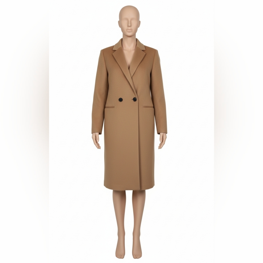 PULL & BEAR WOMEN'S VINTAGE NATURAL TRENCH COAT HANDMADE FINISH